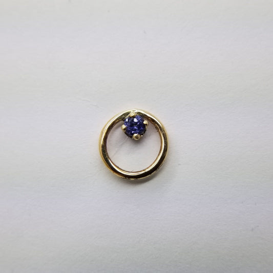 Local Natives | 14k Yellow Gold & AA Tanzanite Hoop Dream 16g Threaded End - Avanti Body Jewelry