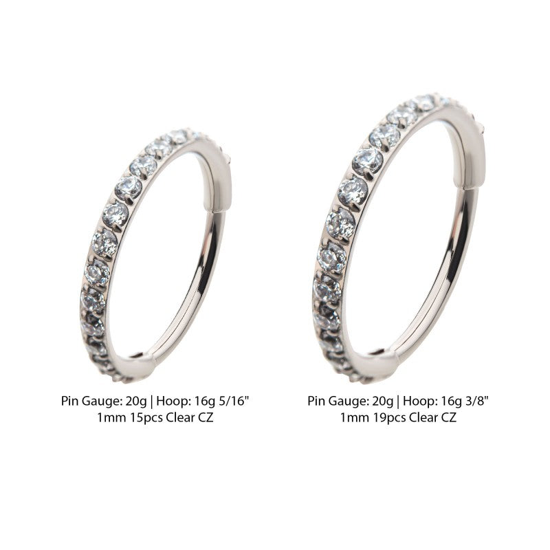 Hinged Ring Eternity Gem | Titanium Clicker Segment Hoop Ring - Avanti Body Jewelry