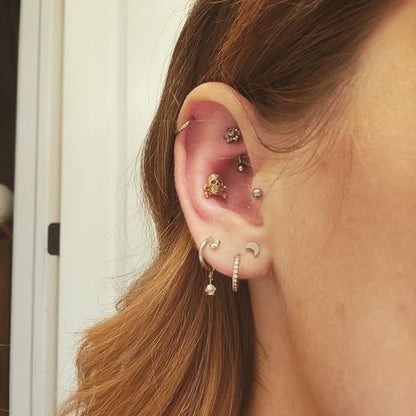 Bezel Set Gem | Titanium Threadless Top For Nose, Ears & Lip - Avanti Body Jewelry
