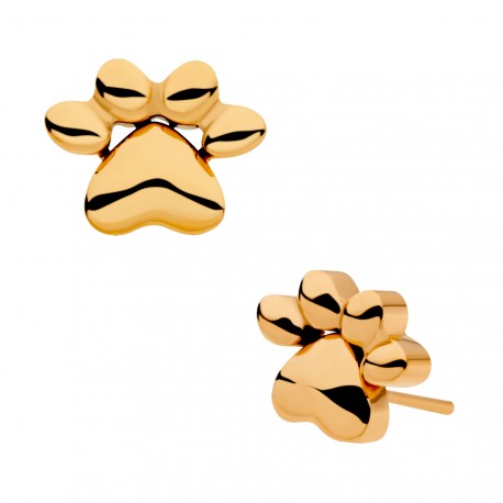 Paw | 24K PVD Titanium Threadless Top For Nose, Ears & Lip - Avanti Body Jewelry