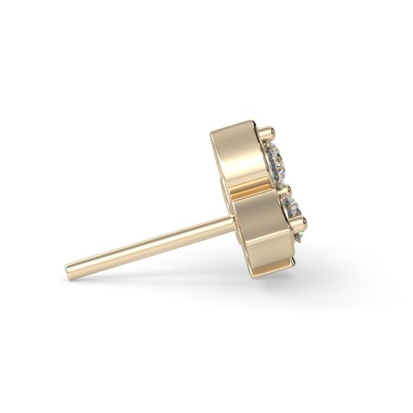 Diamond Clover | 14K Threadless Top For Nose, Ears & Lip - Avanti Body Jewelry