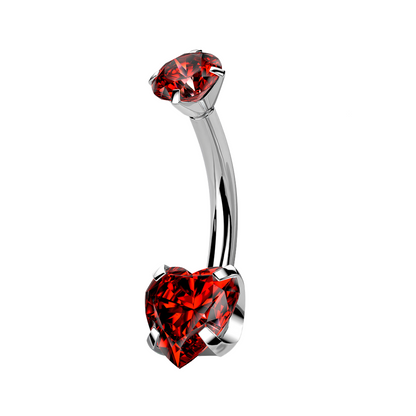 Heart Gem Belly / Navel Ring | Titanium Prong Set - Avanti Body Jewelry