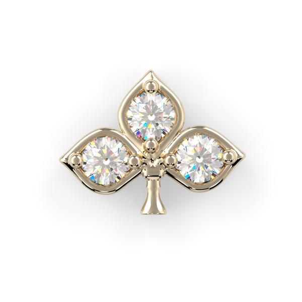 Diamond Clover | 14K Threadless Top For Nose, Ears & Lip - Avanti Body Jewelry
