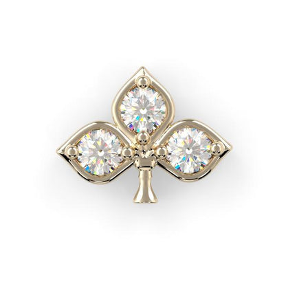 Diamond Clover | 14K Threadless Top For Nose, Ears & Lip - Avanti Body Jewelry