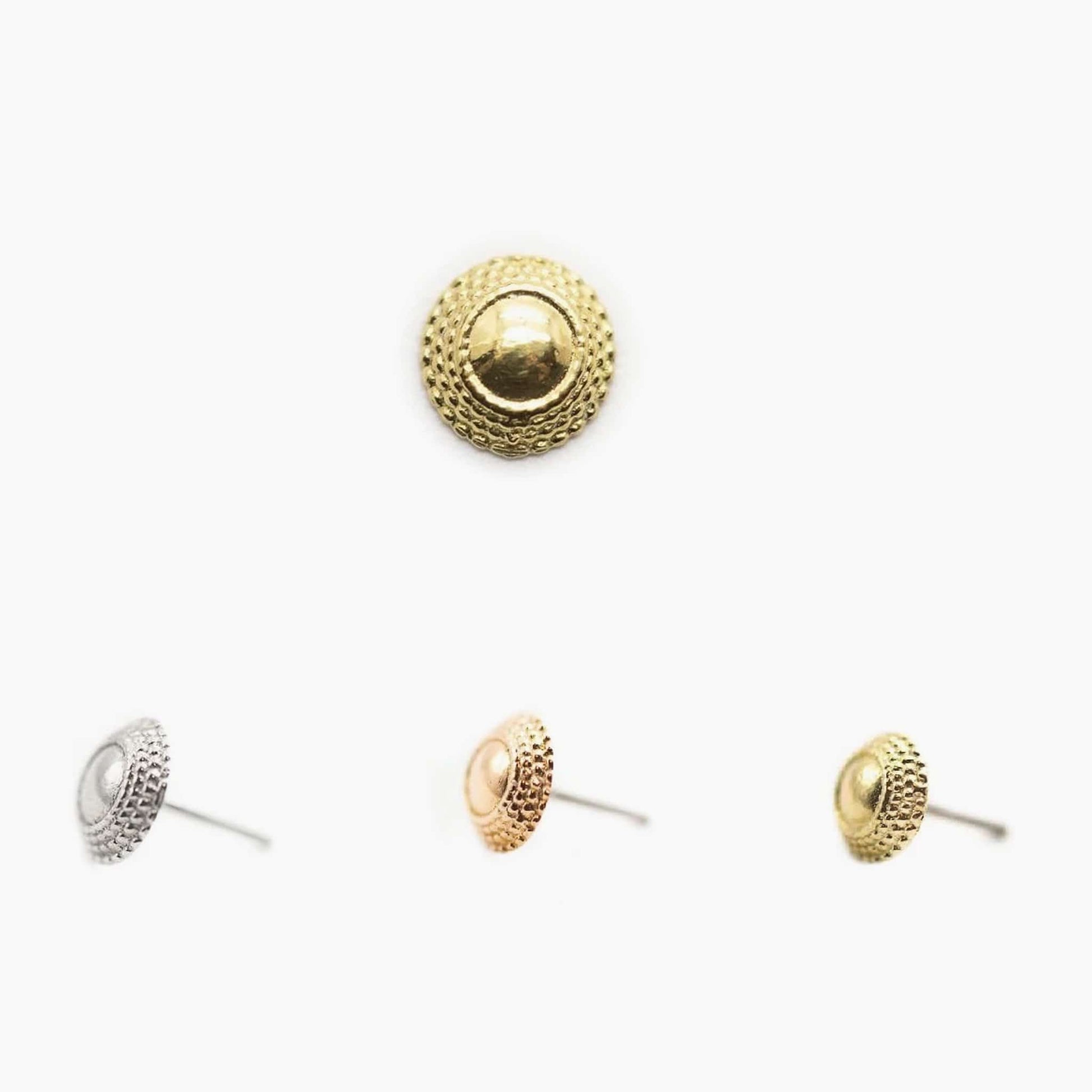 Anatometal | Threadless 18k Gold Hera Tops For Nose, Ears & Lip - Avanti Body Jewelry