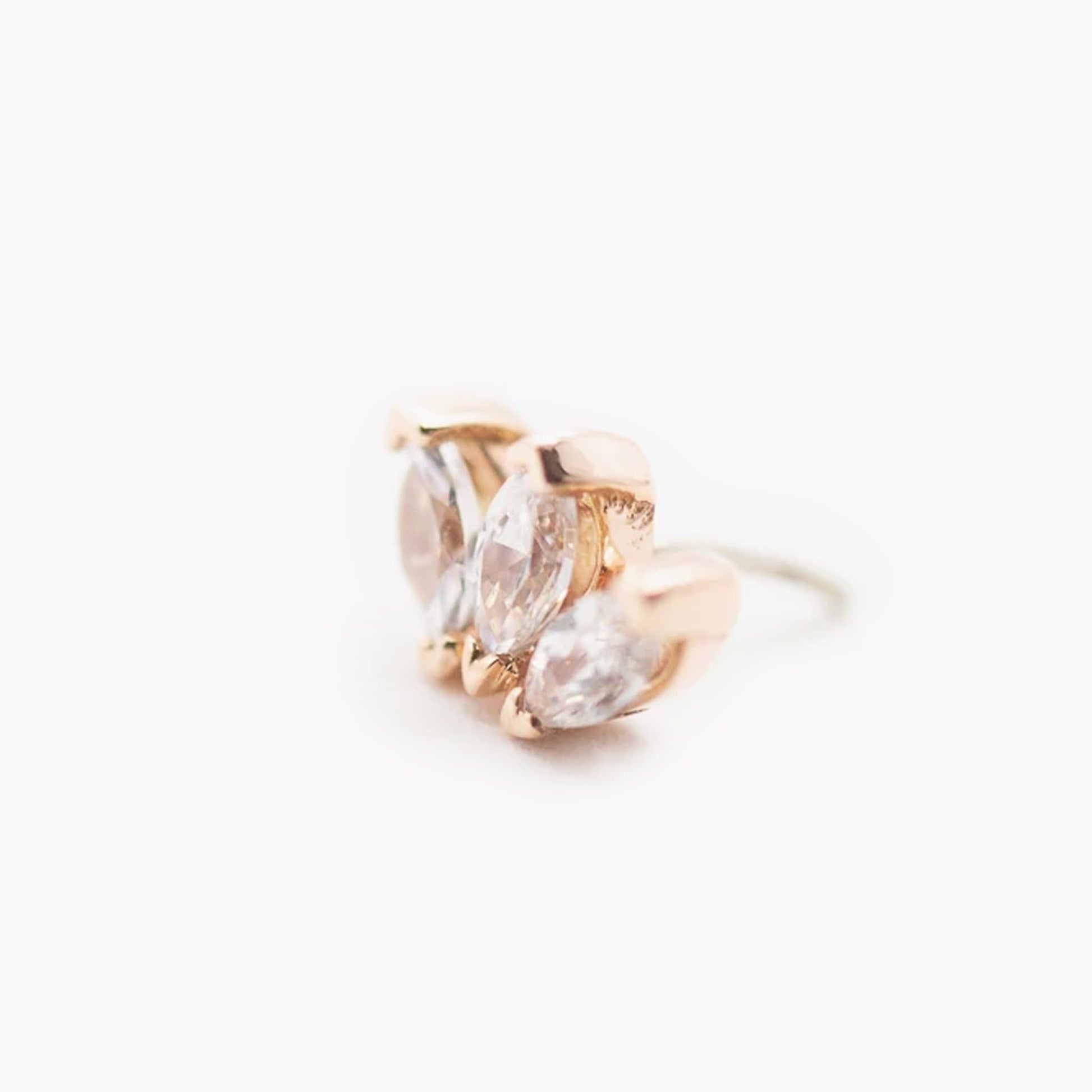 BVLA | Threadless 14k Gold Marquise Fan Top For Nose, Ears & Lip - Avanti Body Jewelry