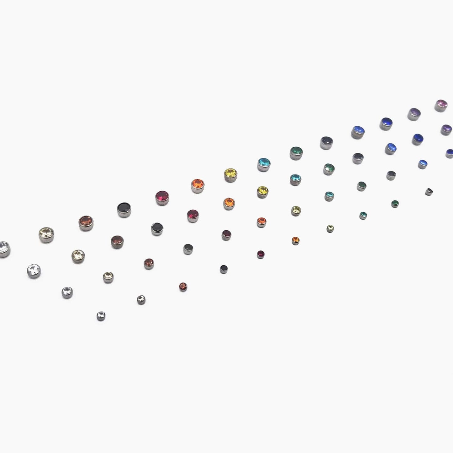 Bezel Set Gem | Titanium Threadless Top For Nose, Ears & Lip - Avanti Body Jewelry