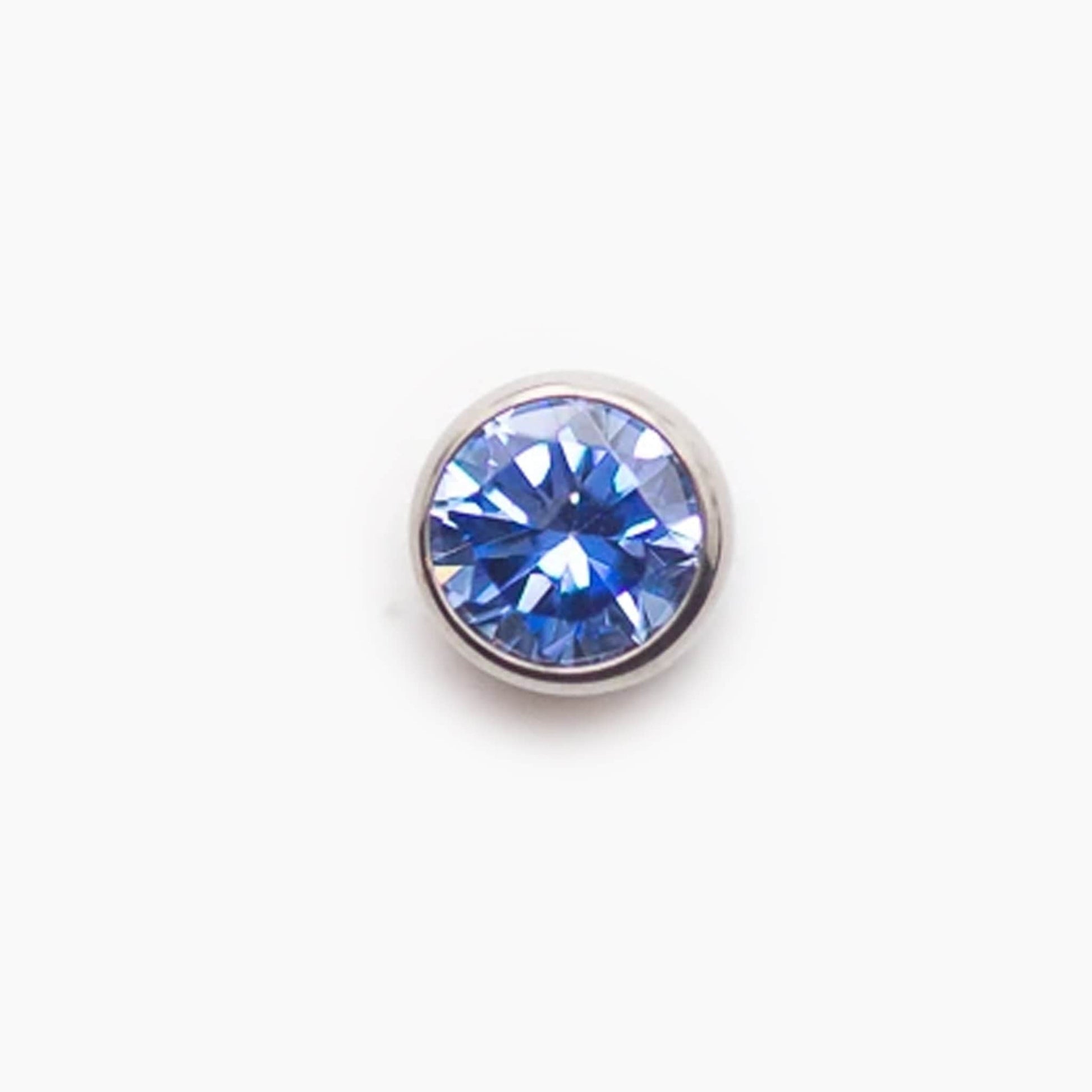 Bezel Set Gem | Titanium Threadless Top For Nose, Ears & Lip - Avanti Body Jewelry