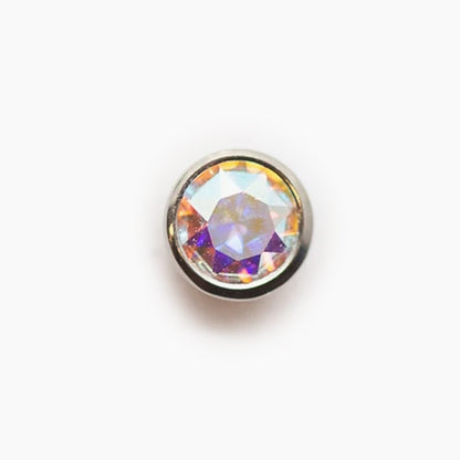 Bezel Set Gem | Titanium Threadless Top For Nose, Ears & Lip - Avanti Body Jewelry