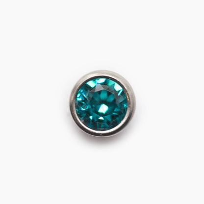 Bezel Set Gem | Titanium Threadless Top For Nose, Ears & Lip - Avanti Body Jewelry