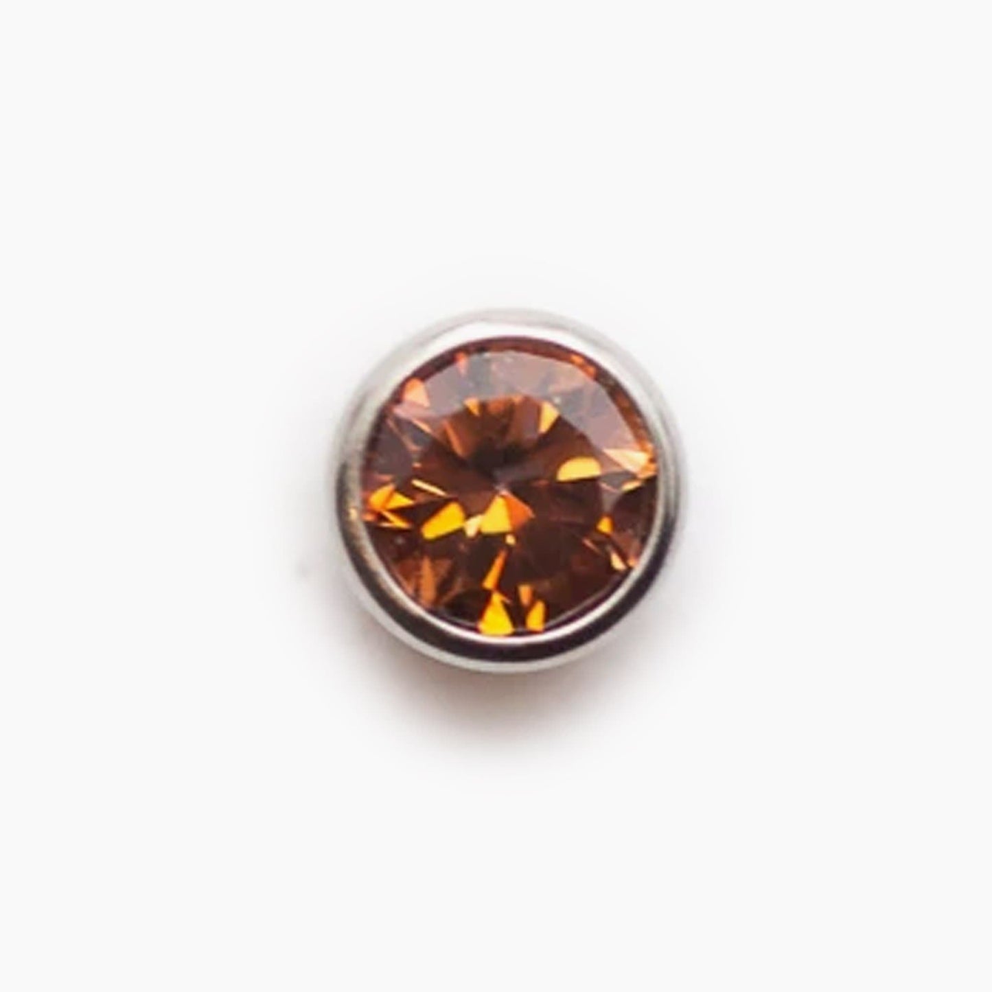 Bezel Set Gem | Titanium Threadless Top For Nose, Ears & Lip - Avanti Body Jewelry