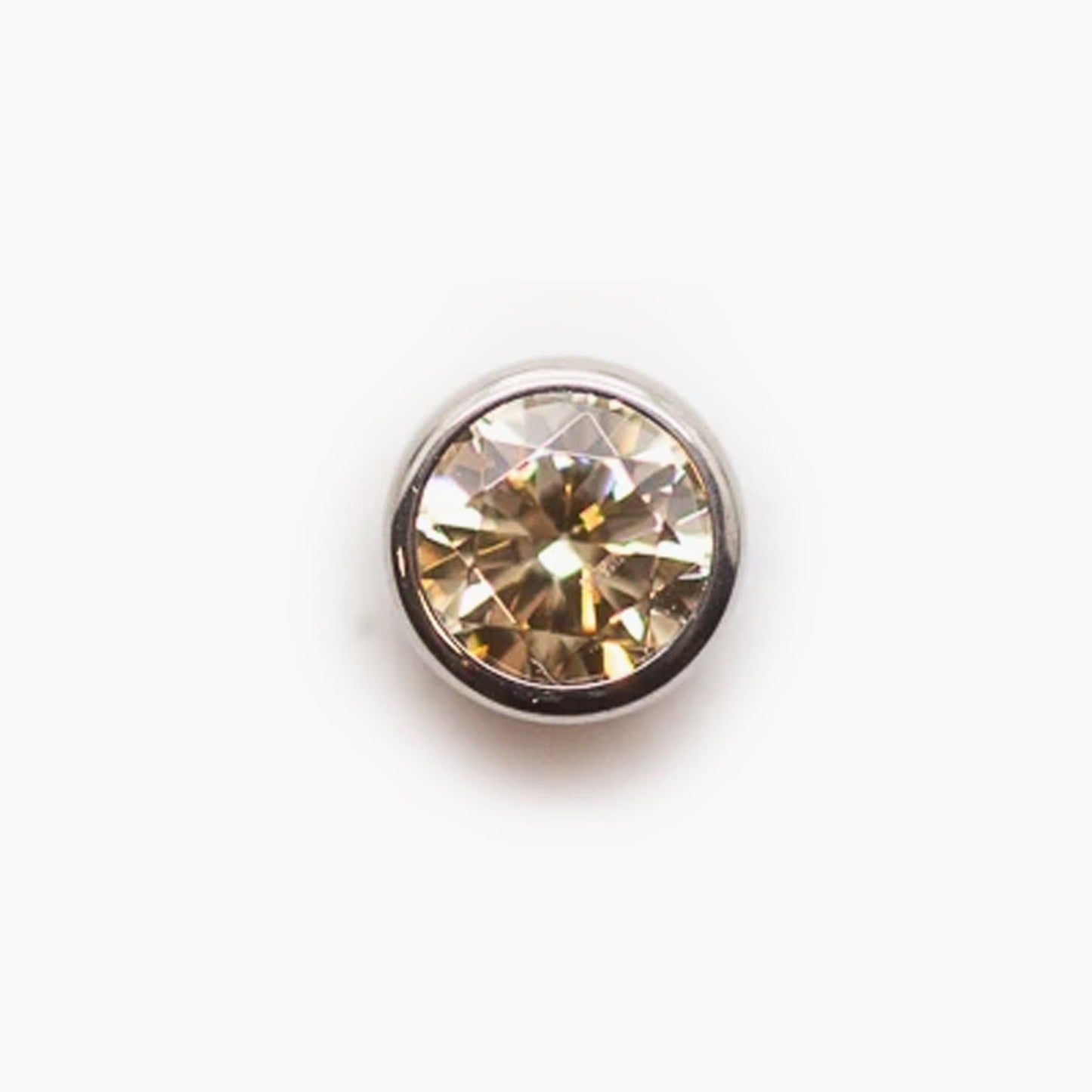 Bezel Set Gem | Titanium Threadless Top For Nose, Ears & Lip - Avanti Body Jewelry