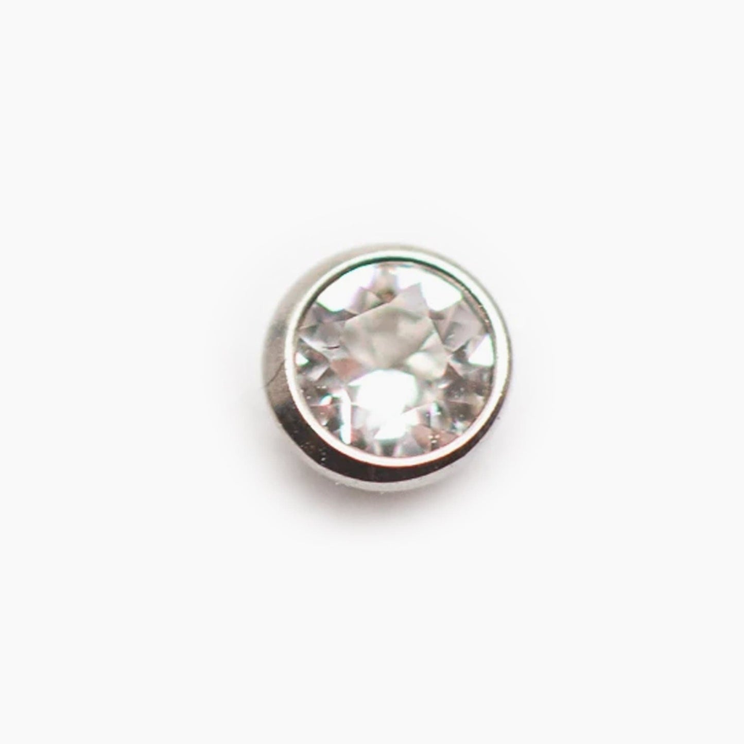 Bezel Set Gem | Titanium Threadless Top For Nose, Ears & Lip - Avanti Body Jewelry