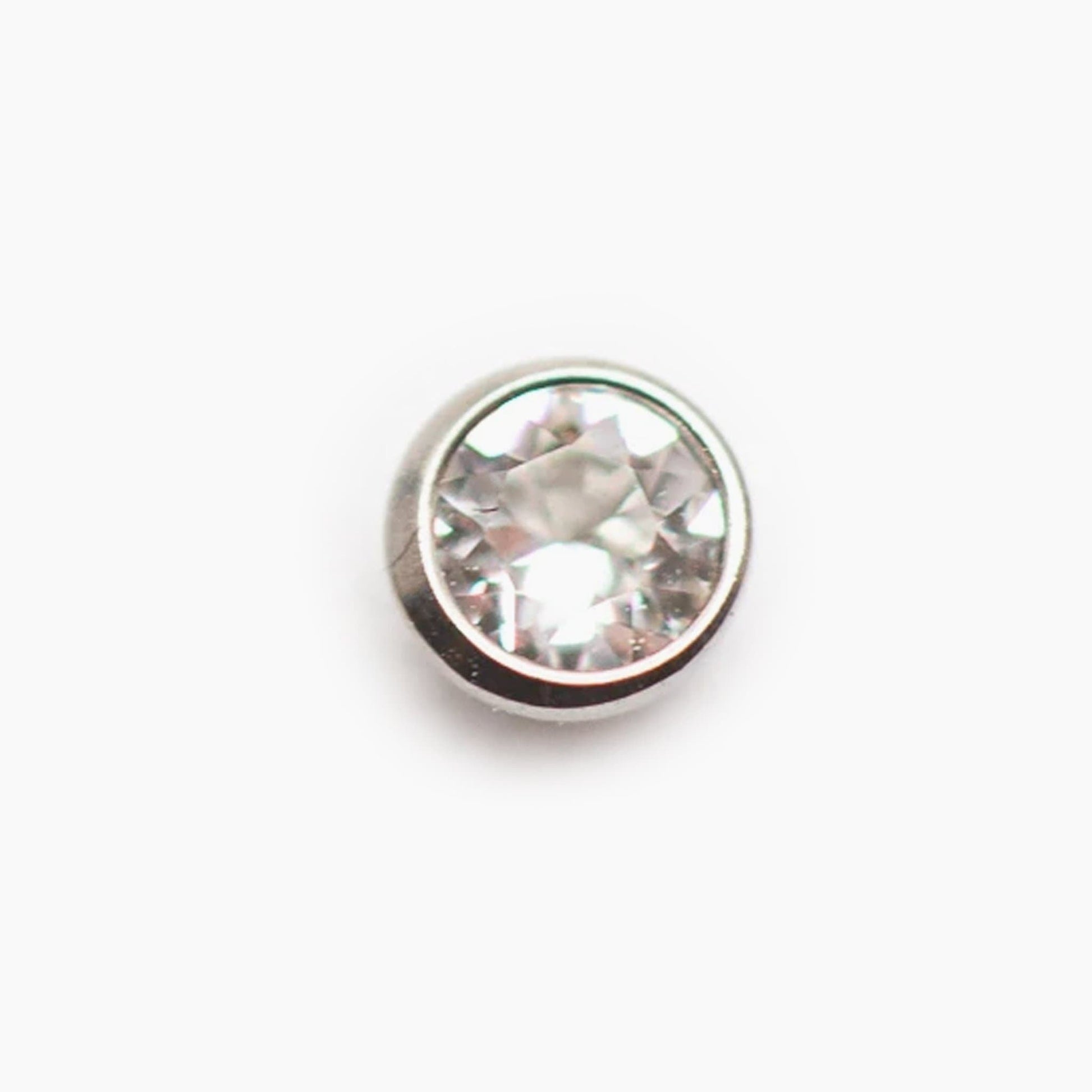Bezel Set Gem | Titanium Threadless Top For Nose, Ears & Lip - Avanti Body Jewelry
