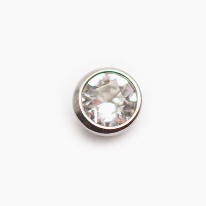 Bezel Set Gem | Titanium Threadless Top For Nose, Ears & Lip - Avanti Body Jewelry