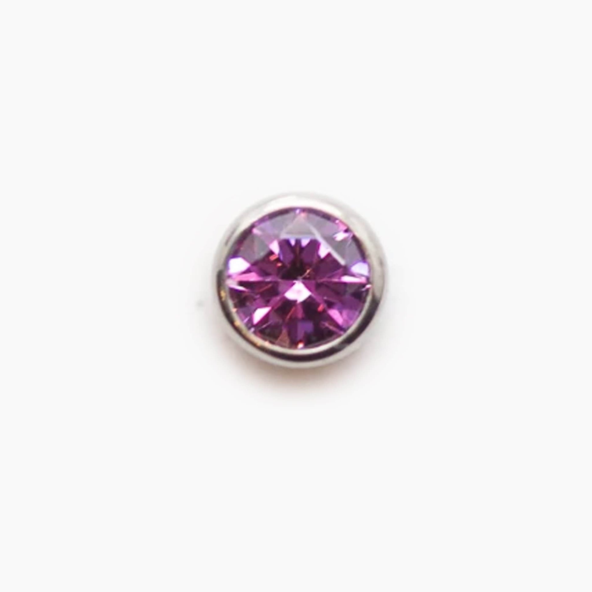 Bezel Set Gem | Titanium Threadless Top For Nose, Ears & Lip - Avanti Body Jewelry