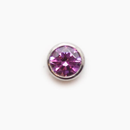 Bezel Set Gem | Titanium Threadless Top For Nose, Ears & Lip - Avanti Body Jewelry