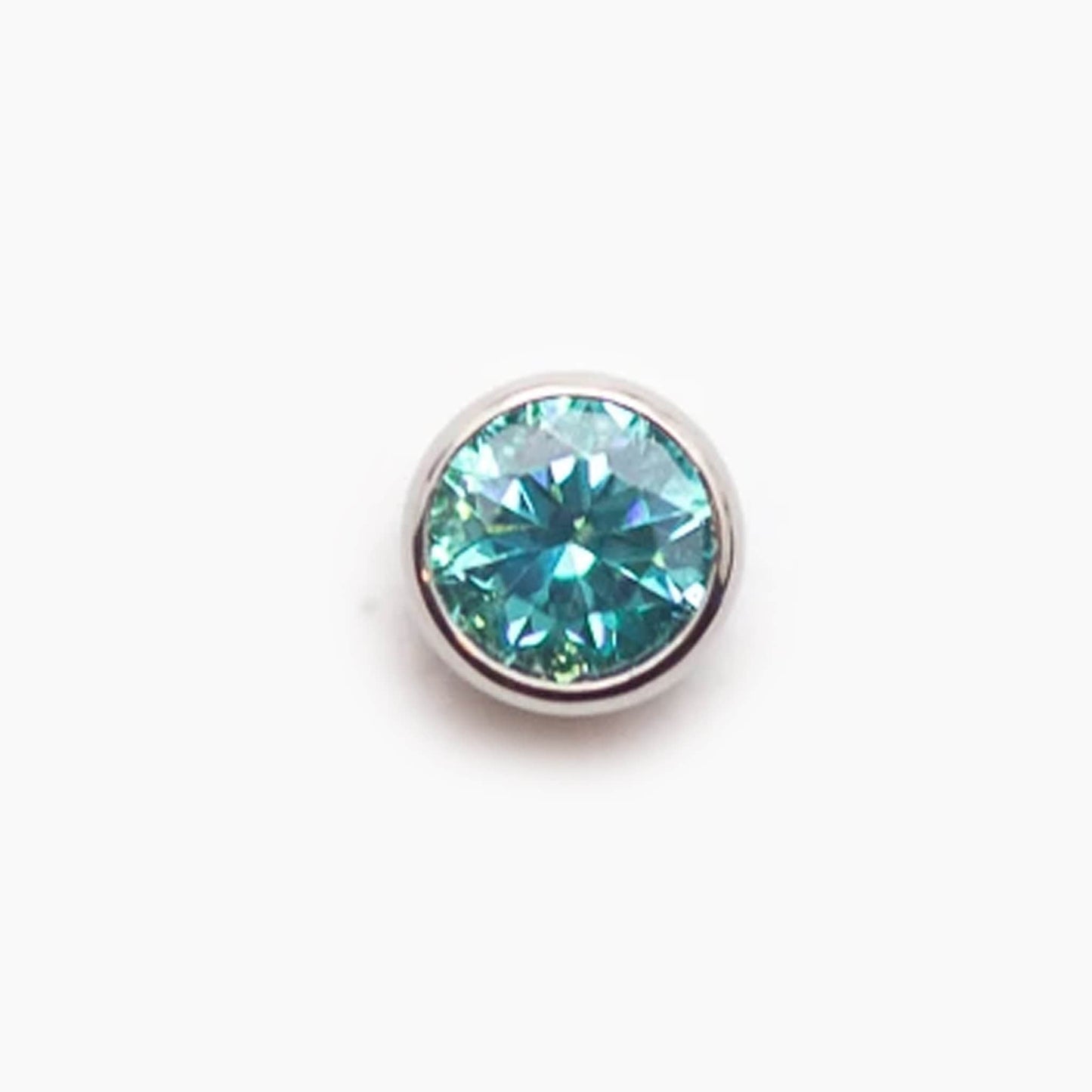 Bezel Set Gem | Titanium Threadless Top For Nose, Ears & Lip - Avanti Body Jewelry