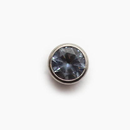 Bezel Set Gem | Titanium Threadless Top For Nose, Ears & Lip - Avanti Body Jewelry