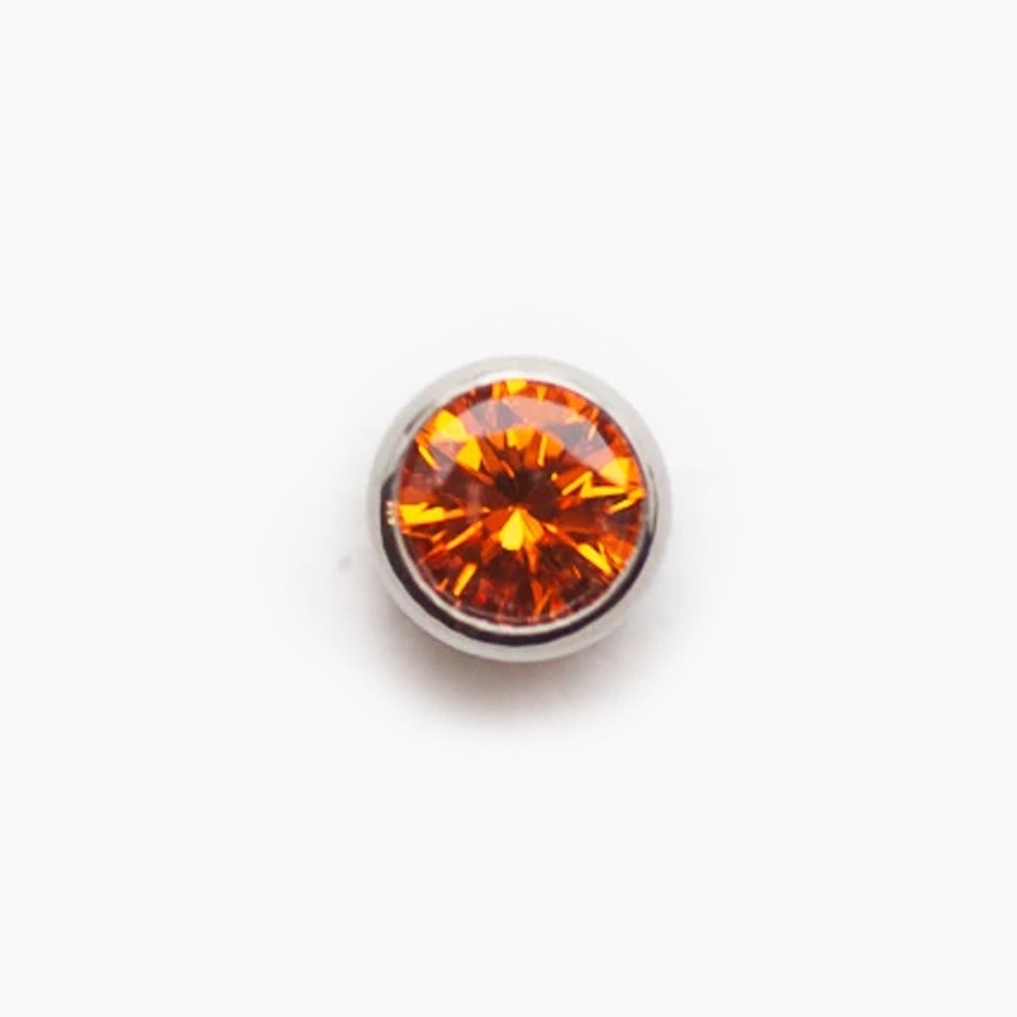 Bezel Set Gem | Titanium Threadless Top For Nose, Ears & Lip - Avanti Body Jewelry