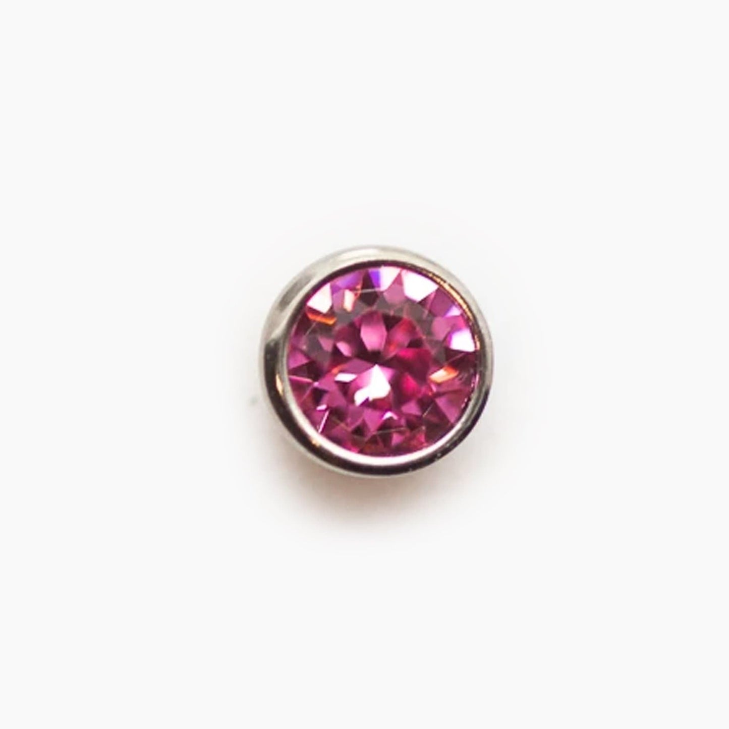 Bezel Set Gem | Titanium Threadless Top For Nose, Ears & Lip - Avanti Body Jewelry