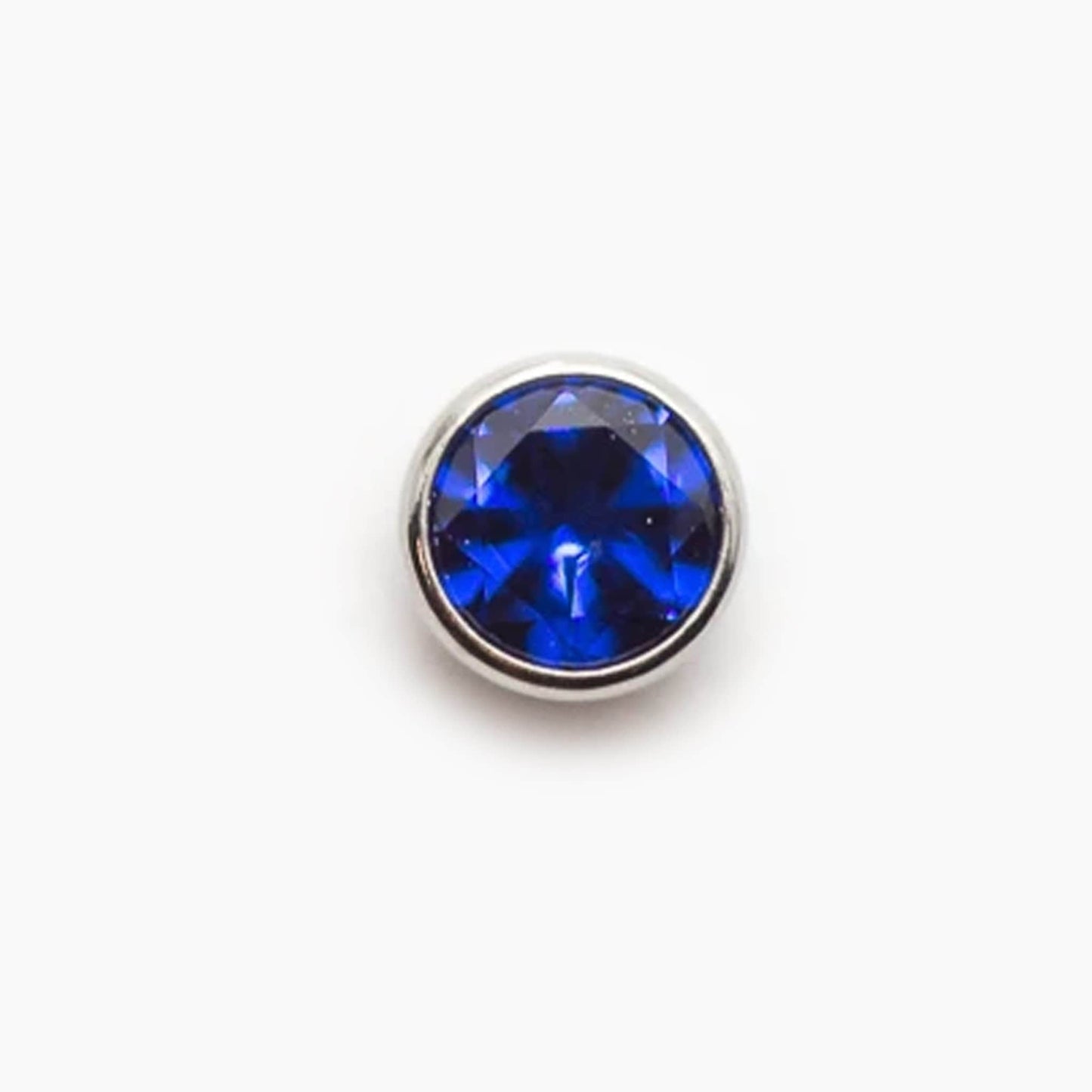 Bezel Set Gem | Titanium Threadless Top For Nose, Ears & Lip - Avanti Body Jewelry