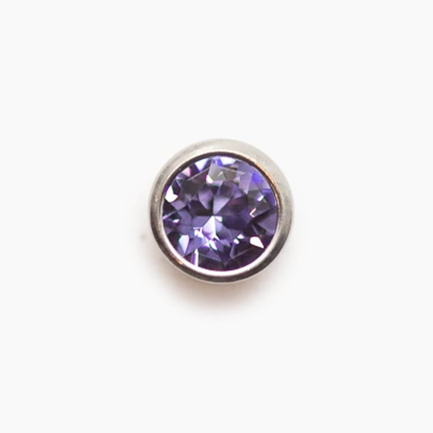 Bezel Set Gem | Titanium Threadless Top For Nose, Ears & Lip - Avanti Body Jewelry
