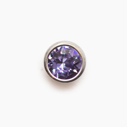 Bezel Set Gem | Titanium Threadless Top For Nose, Ears & Lip - Avanti Body Jewelry