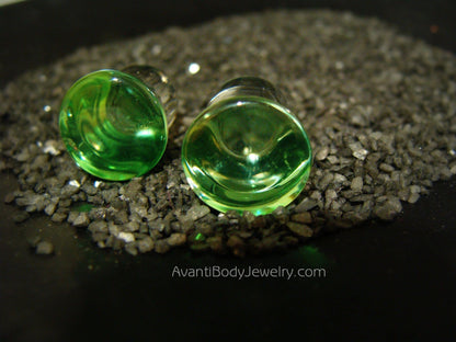 Glass Single Flare Plug Pair - Translucent - Avanti Body Jewelry