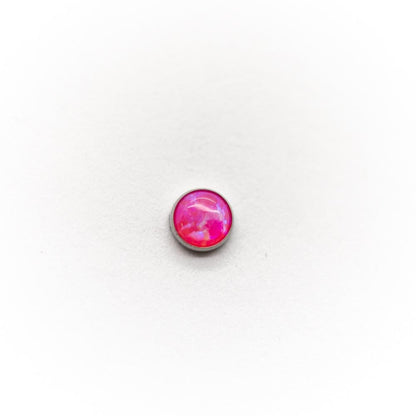 Cabochon Opal Bezel Set | Titanium Threadless Top For Nose, Ears & Lip - Avanti Body Jewelry