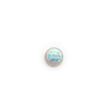 Cabochon Opal Bezel Set | Titanium Threadless Top For Nose, Ears & Lip - Avanti Body Jewelry