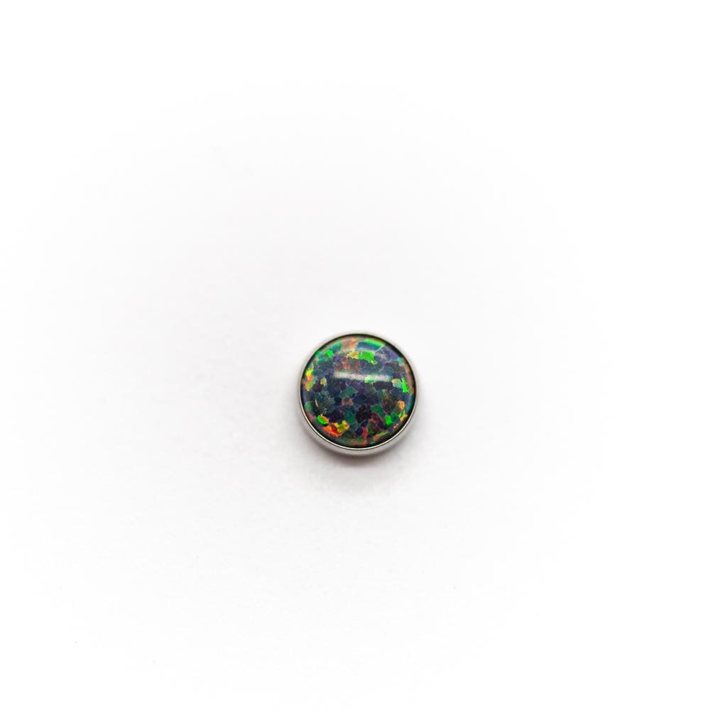 Cabochon Opal Bezel Set | Titanium Threadless Top For Nose, Ears & Lip - Avanti Body Jewelry