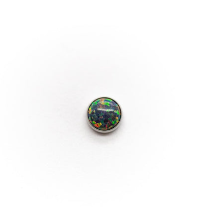 Cabochon Opal Bezel Set | Titanium Threadless Top For Nose, Ears & Lip - Avanti Body Jewelry
