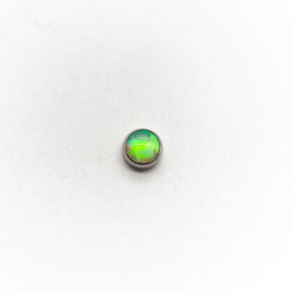 Cabochon Opal Bezel Set | Titanium Threadless Top For Nose, Ears & Lip - Avanti Body Jewelry