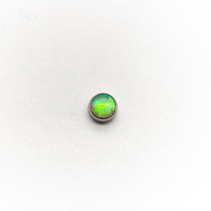 Cabochon Opal Bezel Set | Titanium Threadless Top For Nose, Ears & Lip - Avanti Body Jewelry