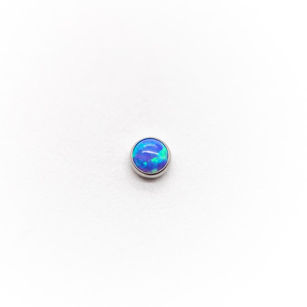Cabochon Opal Bezel Set | Titanium Threadless Top For Nose, Ears & Lip - Avanti Body Jewelry