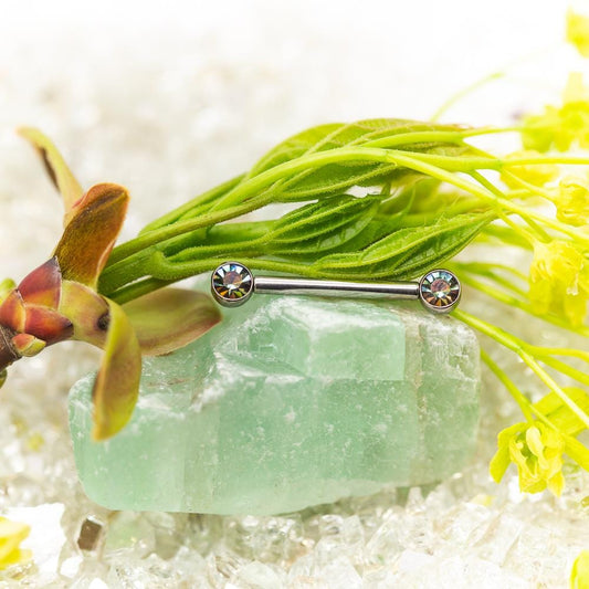 Side-Set Gem & Opal Threadless Ends For Nose, Ears & Lip - Avanti Body Jewelry