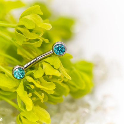 Side-Set Gem & Opal Threadless Ends For Nose, Ears & Lip - Avanti Body Jewelry