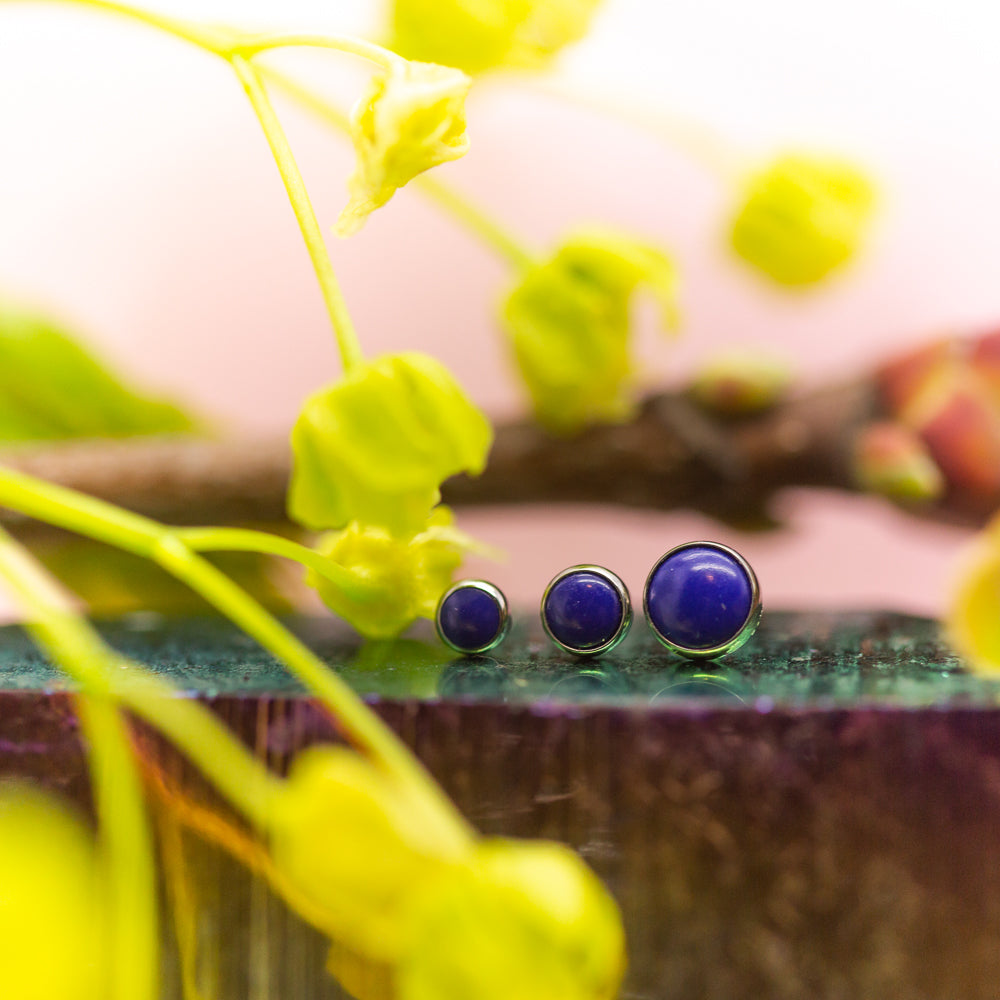 Bezel Set Gem | Titanium Threadless Top For Nose, Ears & Lip - Avanti Body Jewelry