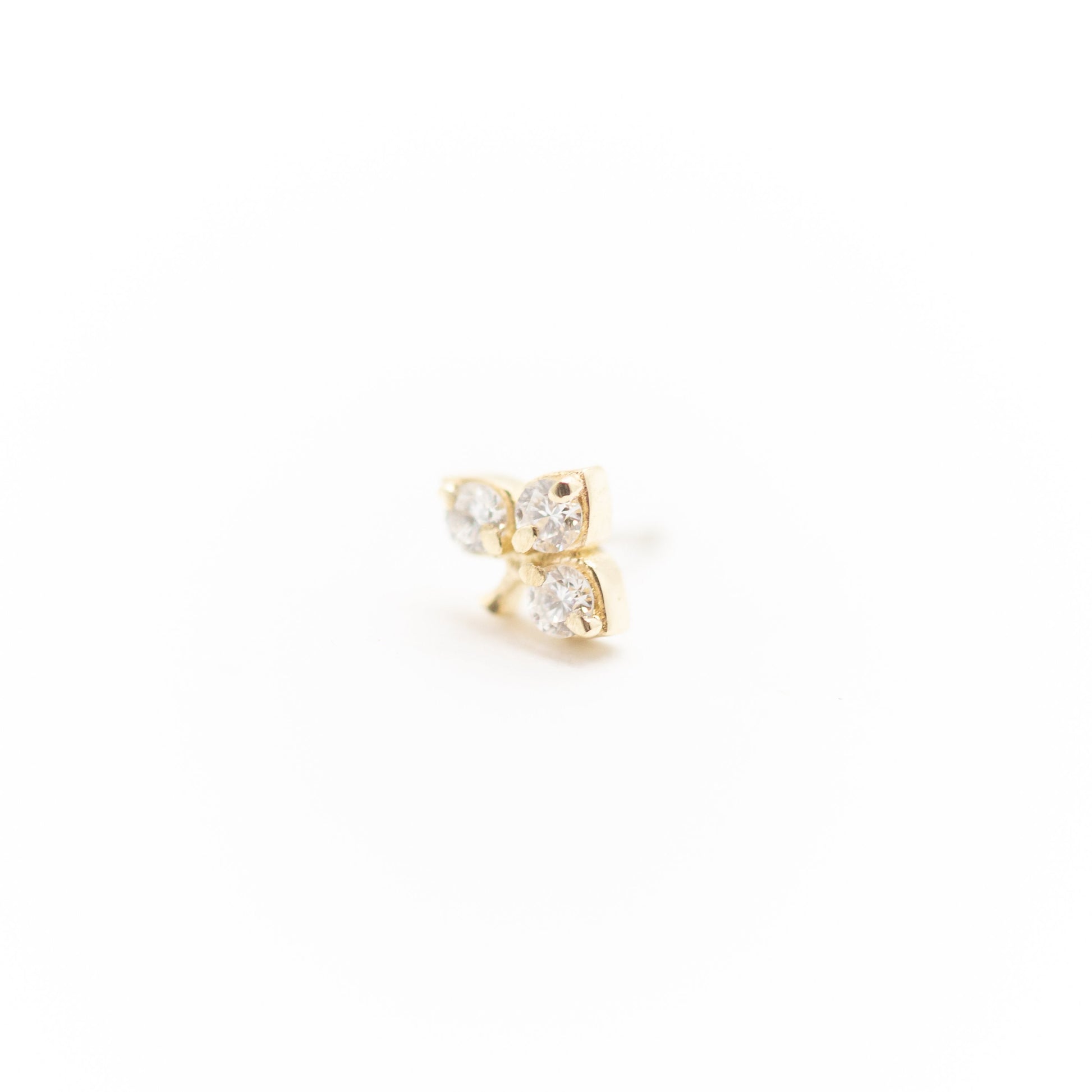 Kiwi Diamond | 14k Gold Spade Threadless Top For Nose, Ears & Lip - Avanti Body Jewelry