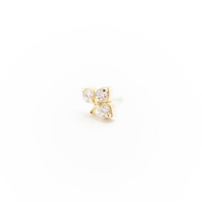 Kiwi Diamond | 14k Gold Spade Threadless Top For Nose, Ears & Lip - Avanti Body Jewelry