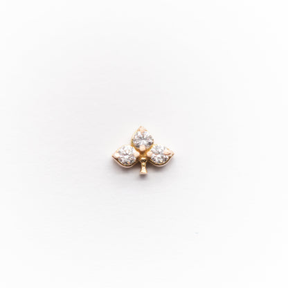 Kiwi Diamond | 14k Gold Spade Threadless Top For Nose, Ears & Lip - Avanti Body Jewelry