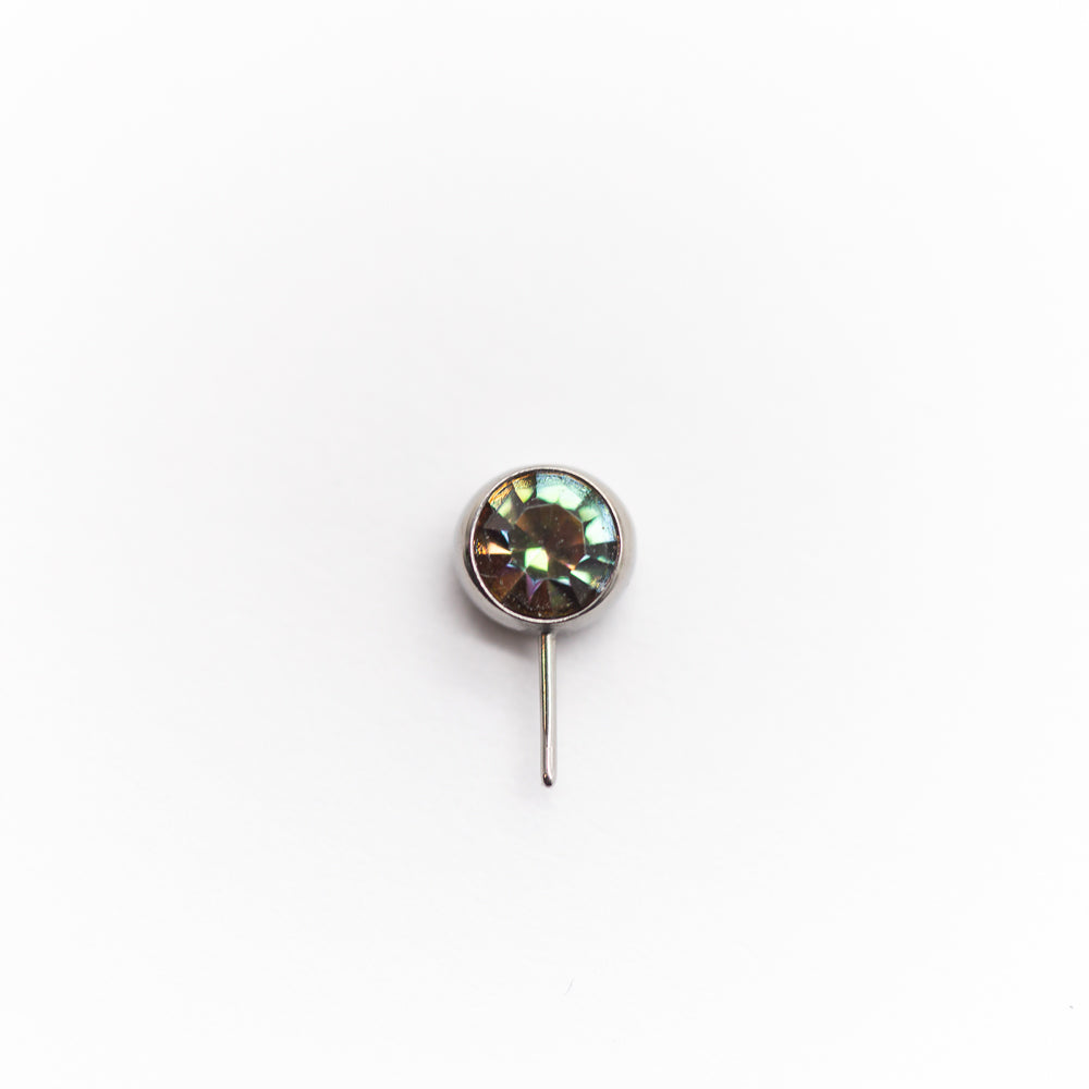 Side-Set Gem & Opal Threadless Ends For Nose, Ears & Lip - Avanti Body Jewelry
