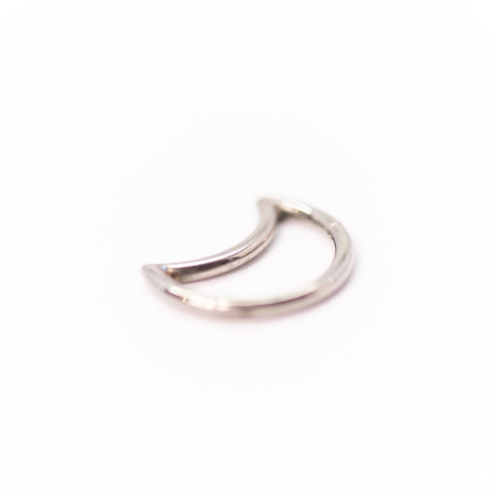 Hinged Ring Moon | Titanium Clicker Segment Hoop Ring - Avanti Body Jewelry