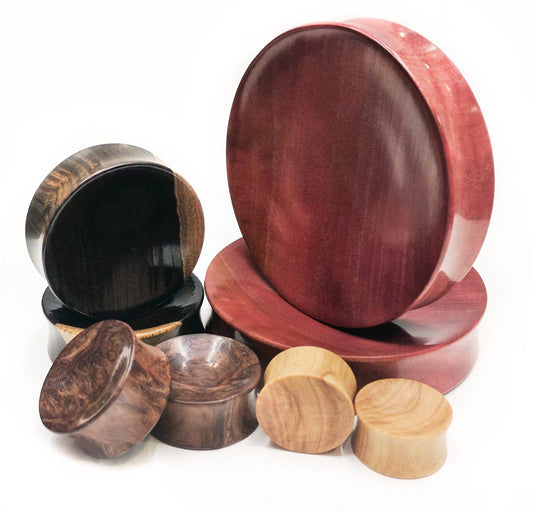 OMW | Single Side Concave Wood Plug Pair - Avanti Body Jewelry