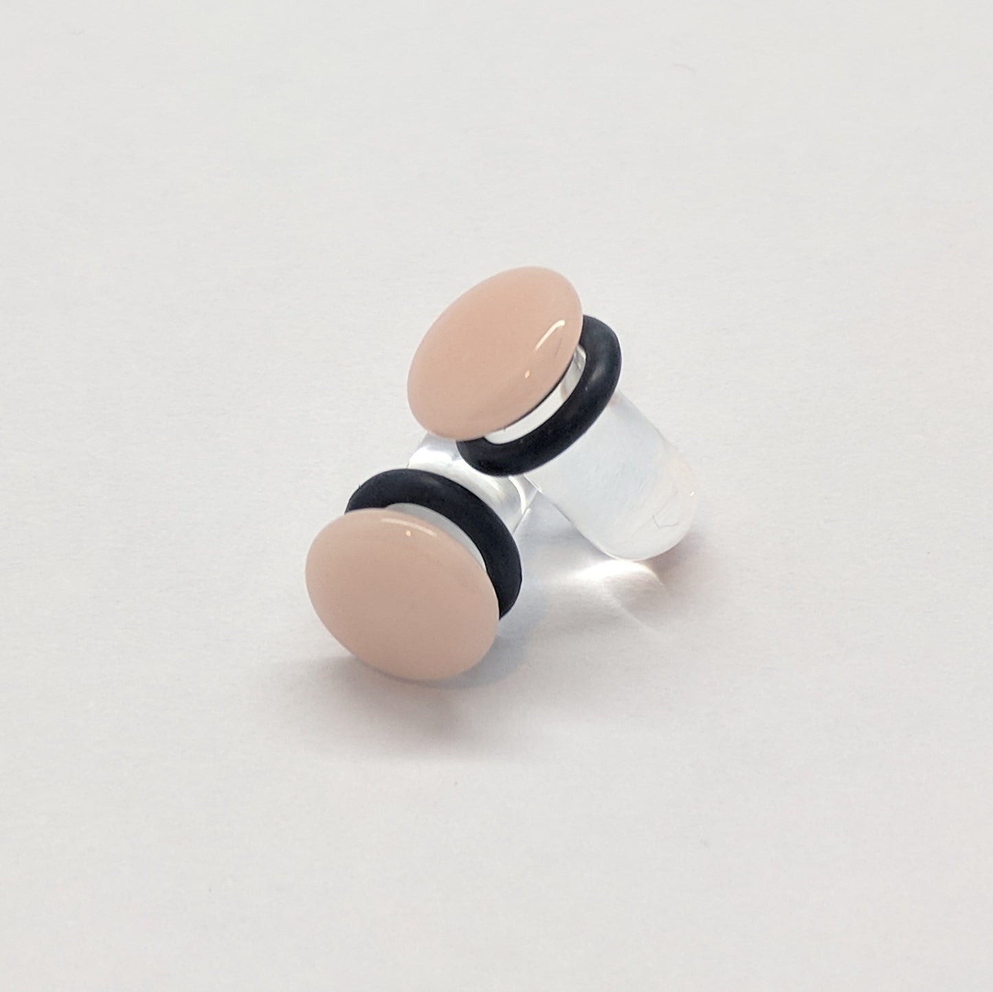 Glass Plugs | Single Flare | Flesh Tone Plug Pair - Avanti Body Jewelry
