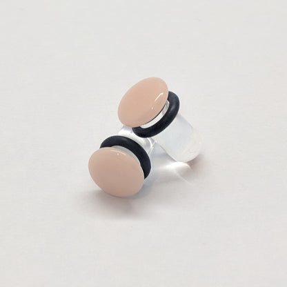 Glass Plugs | Single Flare | Flesh Tone Plug Pair - Avanti Body Jewelry