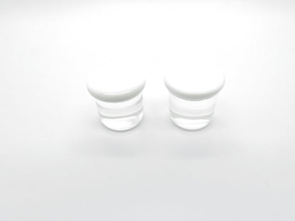 Glass Plugs | Single Flare | White Plug Pair - Avanti Body Jewelry