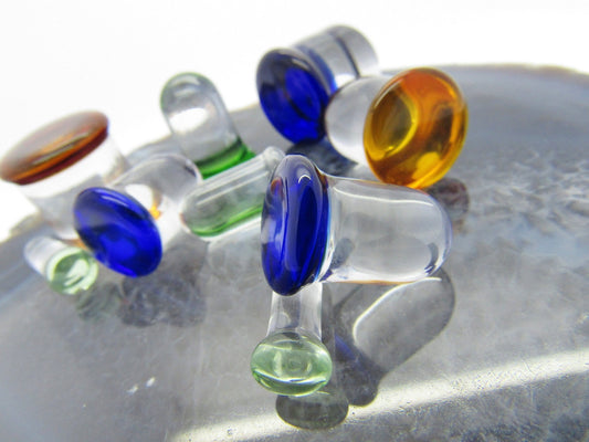 Glass Single Flare Plug Pair - Translucent - Avanti Body Jewelry