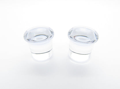Glass Single Flare Plug Pair - Translucent - Avanti Body Jewelry